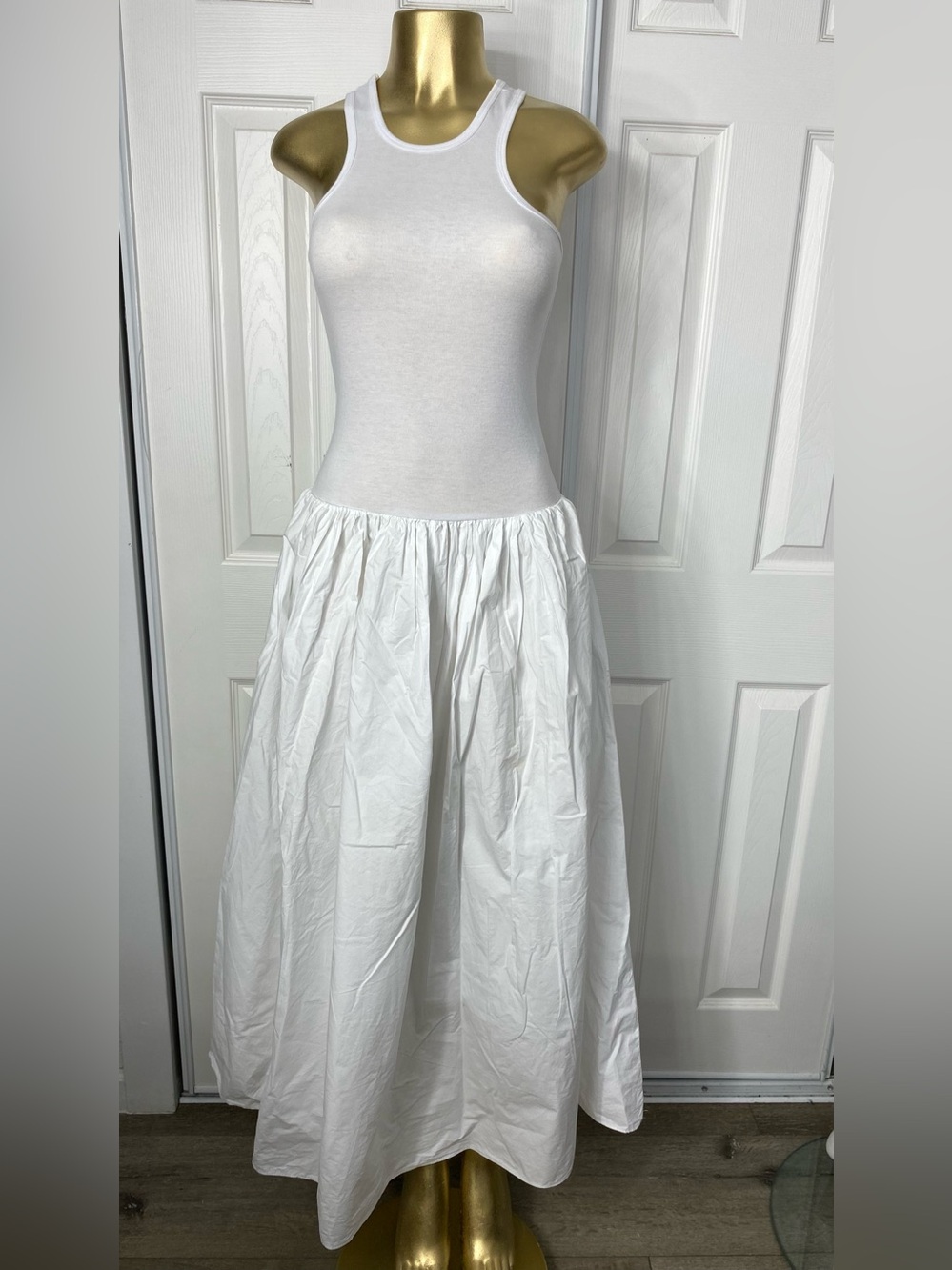 The Frankie Shop White Gathered Maxi Skirt